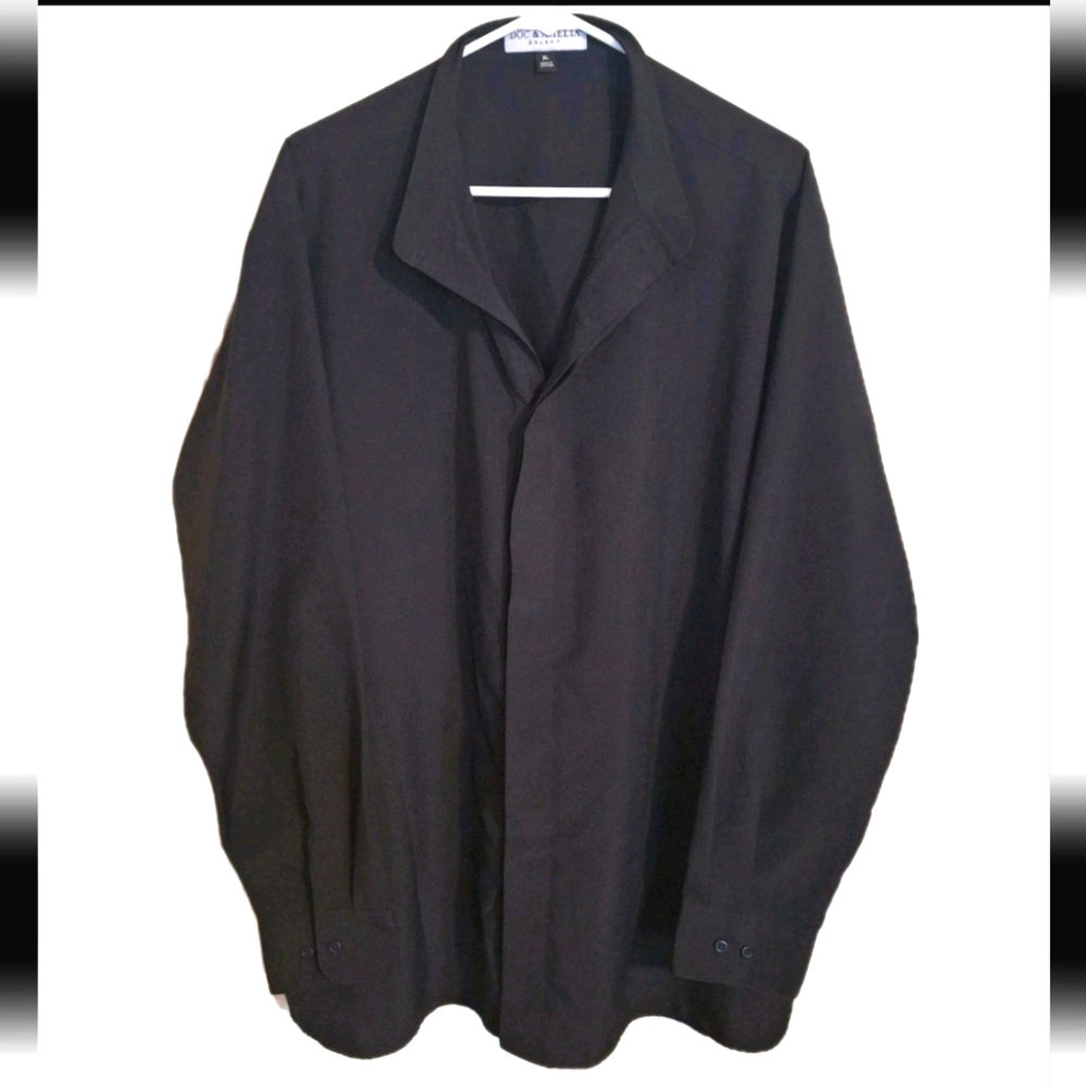 Doc And Amelia Select Black Button Up Dress Shirt Mens Size XL EUC